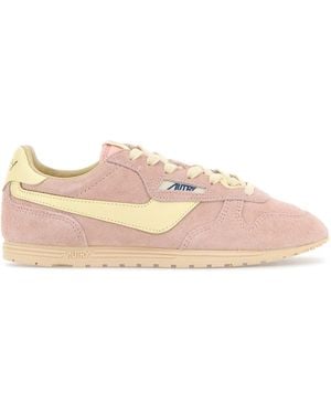 Autry Sneakers Windspin in pelle scamosciata rosa pastello
