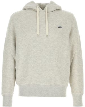 Autry Felpa in cotone grigio chiaro melangé - Bianco