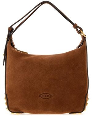 Tod's Brown Suede Mini Shoulder Bag