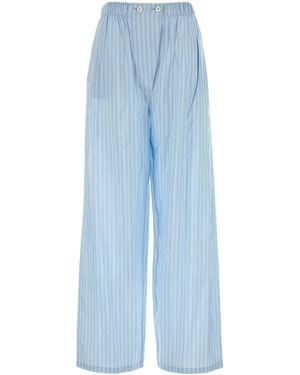 Prada Pantalone pigiama in seta ricamata - Blu