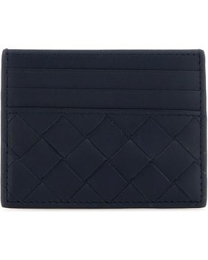 Bottega Veneta Portacarte Intrecciato in pelle bicolor - Blu