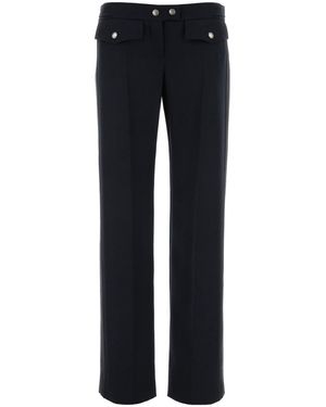 McQueen Navy Blue Wool Pant - Black