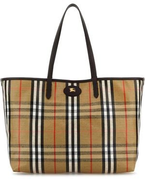 Burberry Printed Canvas Shopping Bag - Brown