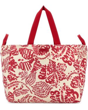 DSquared² Printed Canvas Shopping Bag - Red
