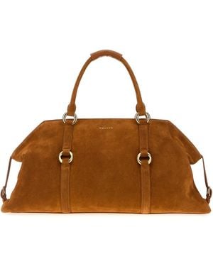 McQueen Caramel Suede Farringdon Maxi Handbag - Brown