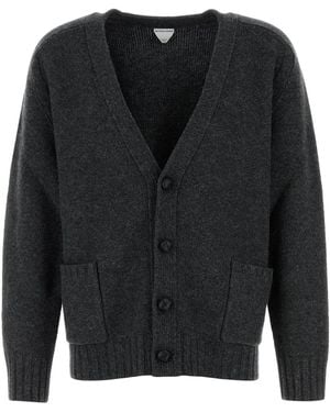 Bottega Veneta Cardigan in lana antracite - Nero