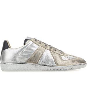 Maison Margiela Silver Leather Replica Trainers - White