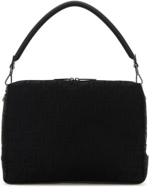 Fendi Borsa a mano Lui grande in nylon nero