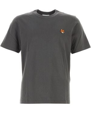 Maison Kitsuné Gray Cotton T-shirt