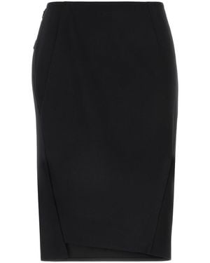 Versace Stretch Wool Skirt - Black