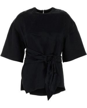 Nanushka Satin Besia T-Shirt - Black