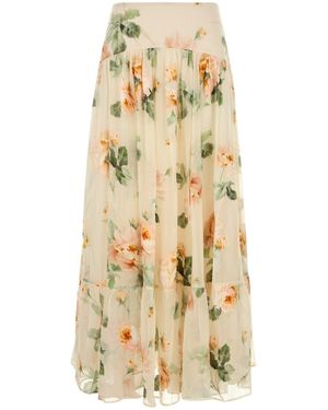 Zimmermann Printed Crepe Carousel Skirt - Metallic