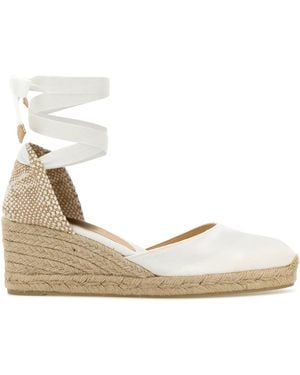 Castañer Lace Up Wedge Espadrilles - Natural