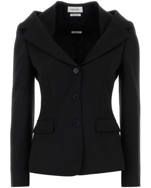 McQueen Black Grain De Poudre Blazer