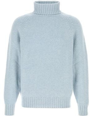 Umit Benan Light-blue Cashmere Jumper