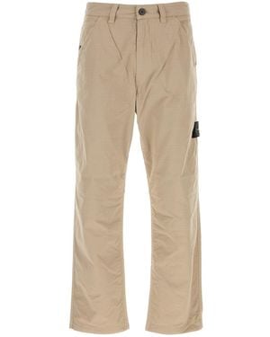 Stone Island Beige Cotton Pant - Natural