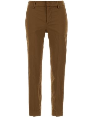 PT Torino Brown Stretch Cotton New York Pant - Natural
