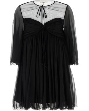 Chloé Black Georgette Mini Dress