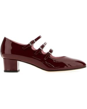 CAREL PARIS Burgundy Leather Kina Court Shoes - Brown