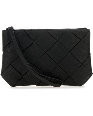Bottega Veneta Clutch Diago media in pelle nera - Nero