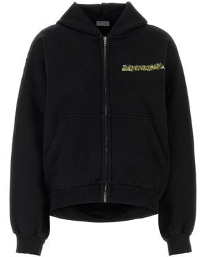 Balenciaga Black Cotton Oversize Sweatshirt