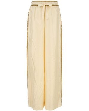 Zimmermann Cream Twill Luna Wide-leg Pant - Natural