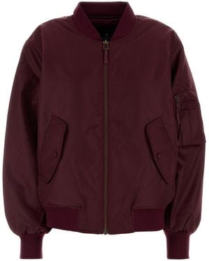 Anine Bing Tyrian Purple Polyester Leon Bomber Jacket - Red