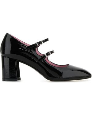 CAREL PARIS Black Leather Alice Court Shoes