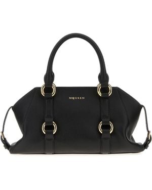 McQueen Black Leather Small Farringdon Handbag