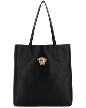 Versace Black Leather Shopping Bag