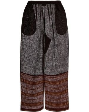 Tory Burch Brown Linen Wide-leg Pant