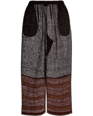 Tory Burch Brown Linen Wide-leg Pant