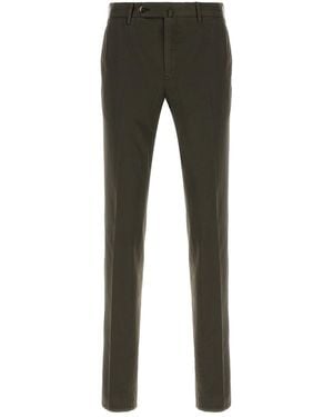 PT Torino Dark Brown Stretch Cotton Blend Silkochino Pant - Black