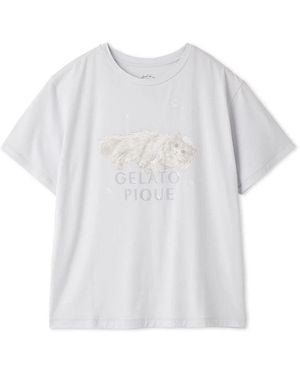 gelato pique Bath Time Cat T-Shirt - White