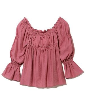 gelato pique Tulip Frilled Hem Smocked Blouse - Red