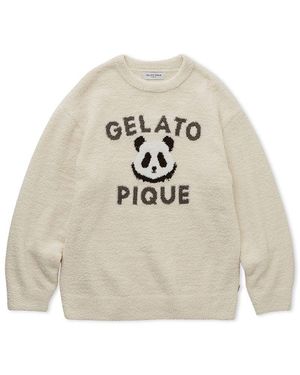 gelato pique Powder Panda Jacquard Pullover Sweater - White