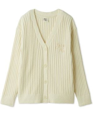 gelato pique Smoothie & Airy Moco Ribbed Cardigan - White
