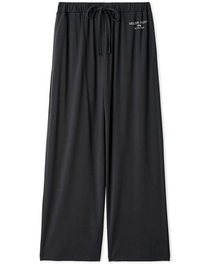 gelato pique Cool Rayon Mellow Fluffy Logo Pants - Black
