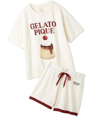 gelato pique Smoothie Pudding Jacquard Pullover & Shorts Set - White