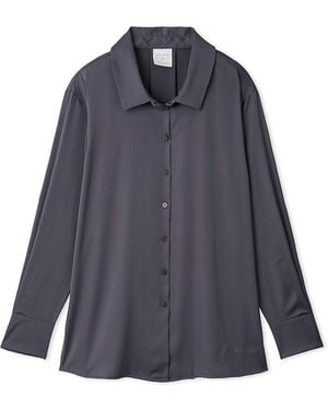 gelato pique Long Sleeve Satin Sleepwear Blouse - Blue