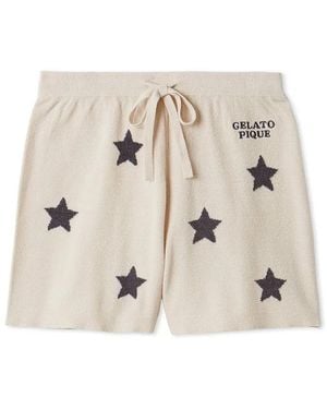 gelato pique Roll Over Dog Jacquard Shorts - Natural