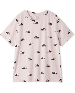 gelato pique Cool Rayon Sleeping Panda T-Shirt - Pink