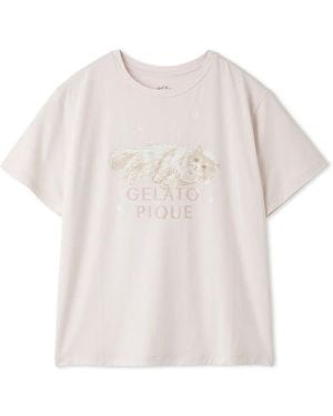 gelato pique Bath Time Cat T-Shirt - Pink