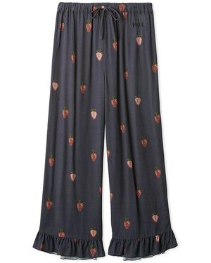 gelato pique Strawberry Print Twill Long Pants - Gray