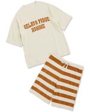 gelato pique Smoothie Logo Shorts & Top Set Loungewear Set - White