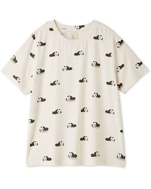 gelato pique Cool Rayon Sleeping Panda T-Shirt - Natural