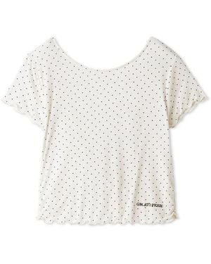 gelato pique Cool Rayon Gathered T-Shirt - White