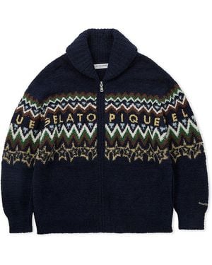 gelato pique Powder Shawl Collar Cardigan - Blue