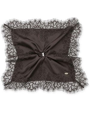 gelato pique Satin Lace Scrunchie - Black