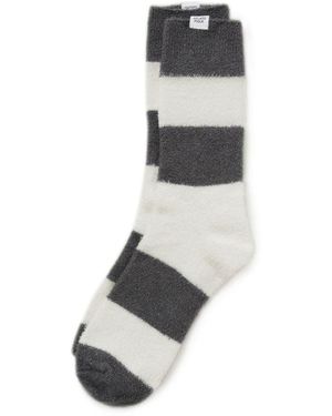 gelato pique Smoothie 2-Border Fuzyy Socks - Gray